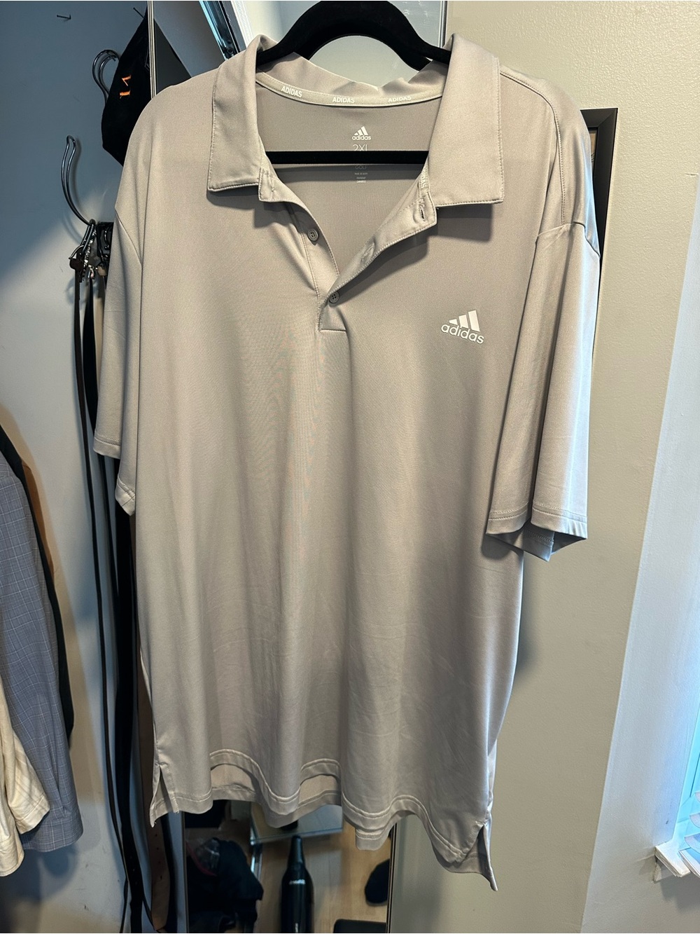 adidas Men’s Light Gray Performance Polo Shirt